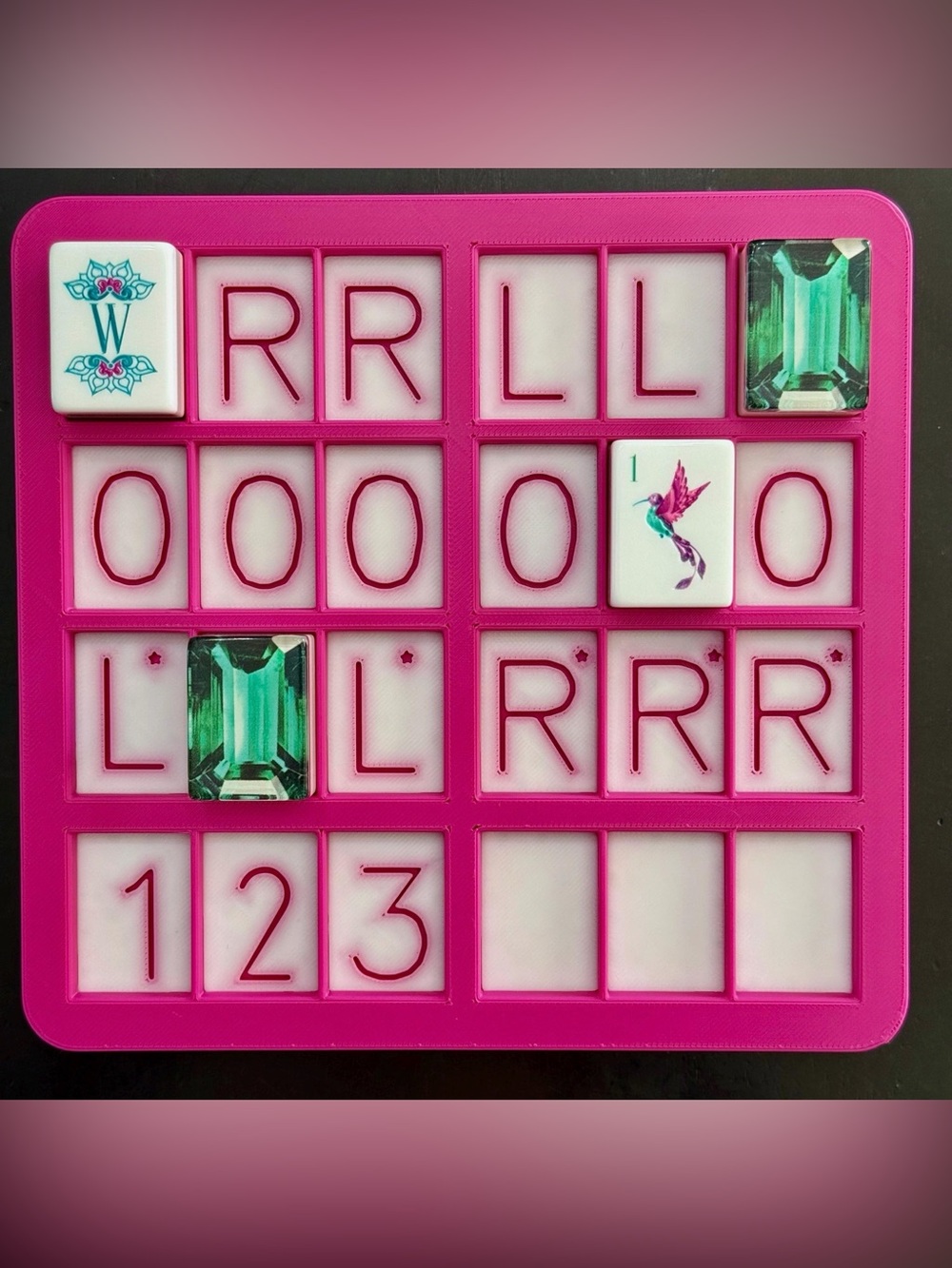 American Mahjong Charleston Practice Board | Magenta | Fits Full Size Tiles |